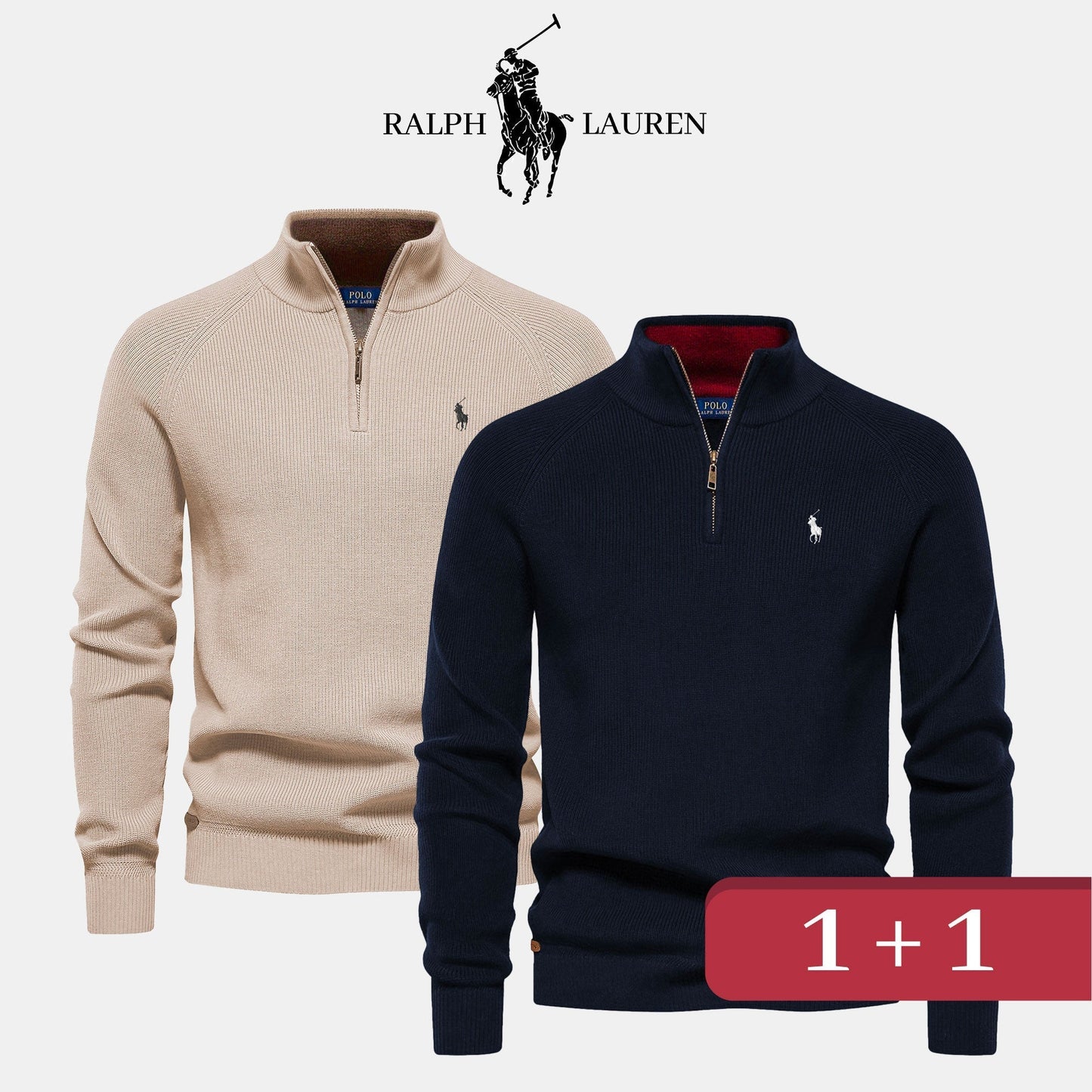 Pull Col Zippé R&L 1+1 (DÉSTOCKAGE)