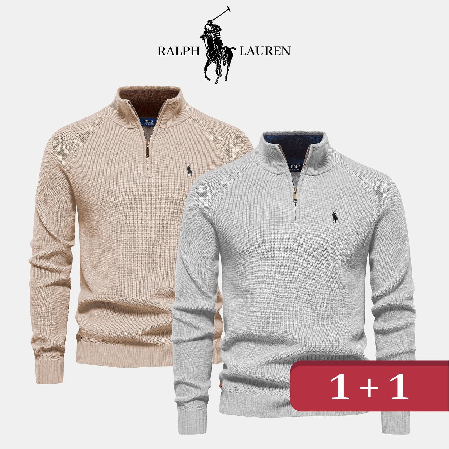 Pull Col Zippé R&L 1+1 (DÉSTOCKAGE)
