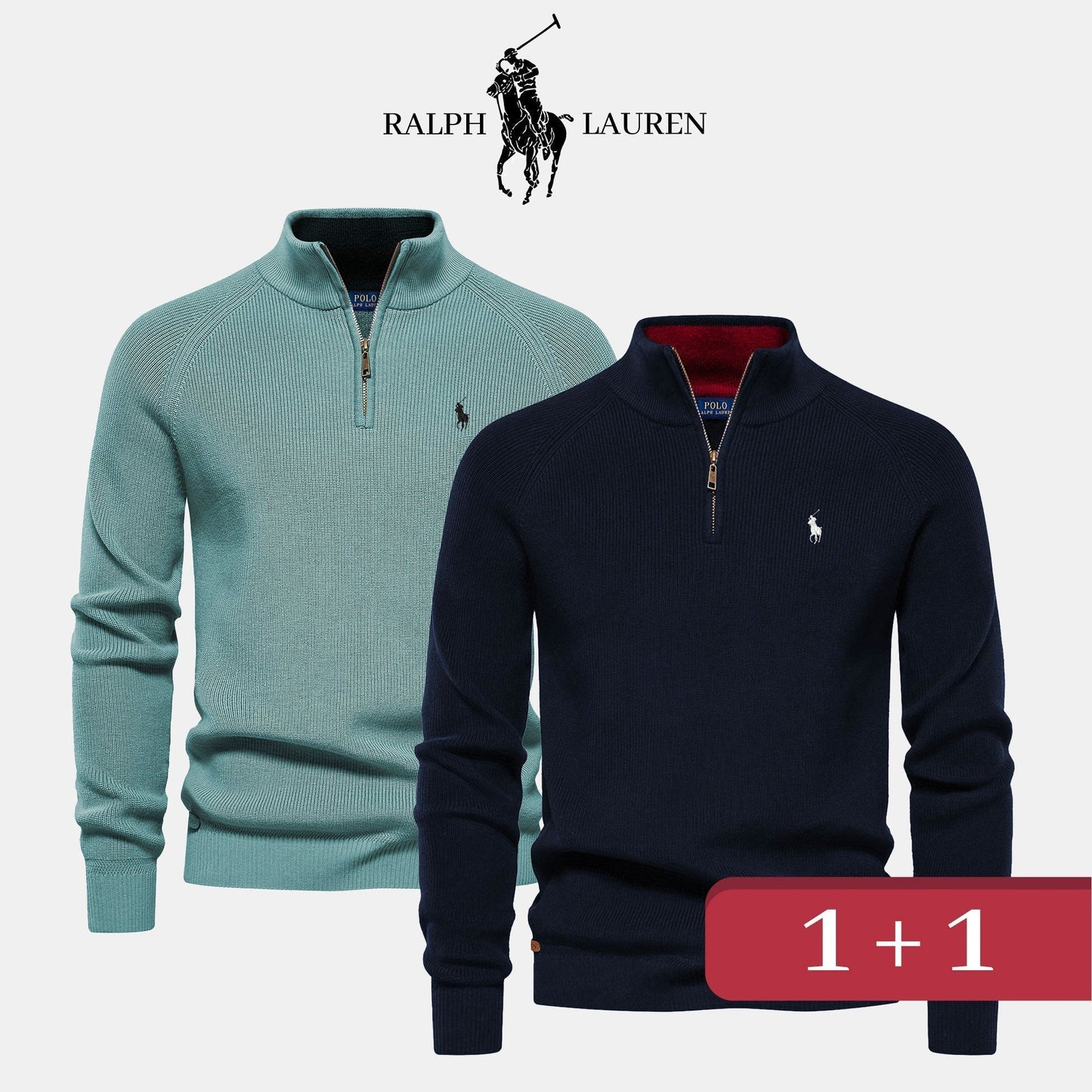 Pull Col Zippé R&L 1+1 (DÉSTOCKAGE)